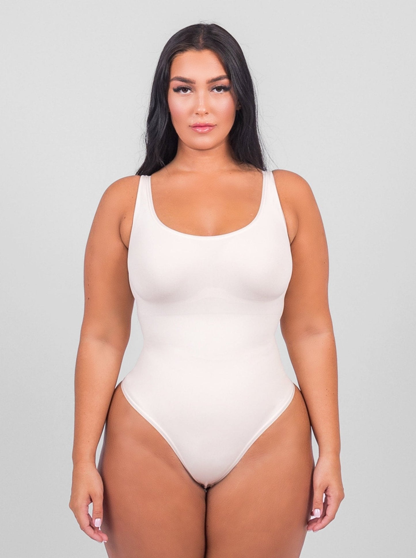 Olivia - Shaping Scoop Tank Thong Bodysuit