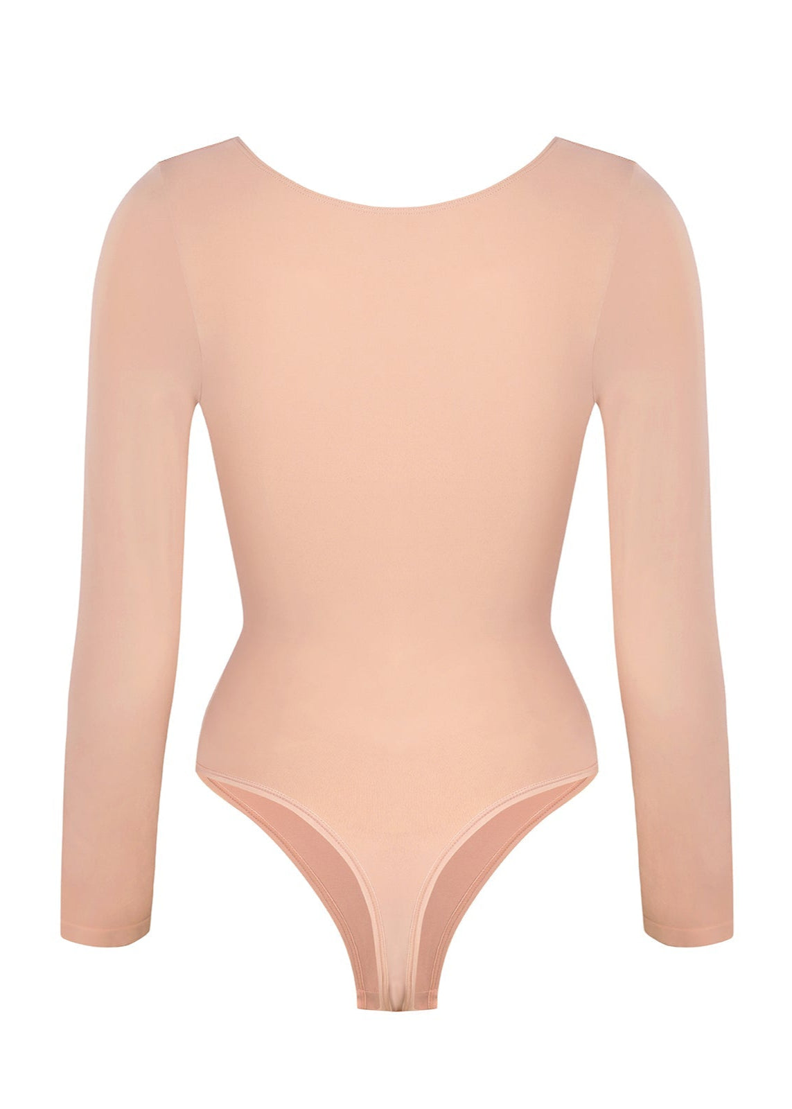 Marcella - Seamless Long Sleeve Thong Bodysuit with Chest Support & Tummy Control