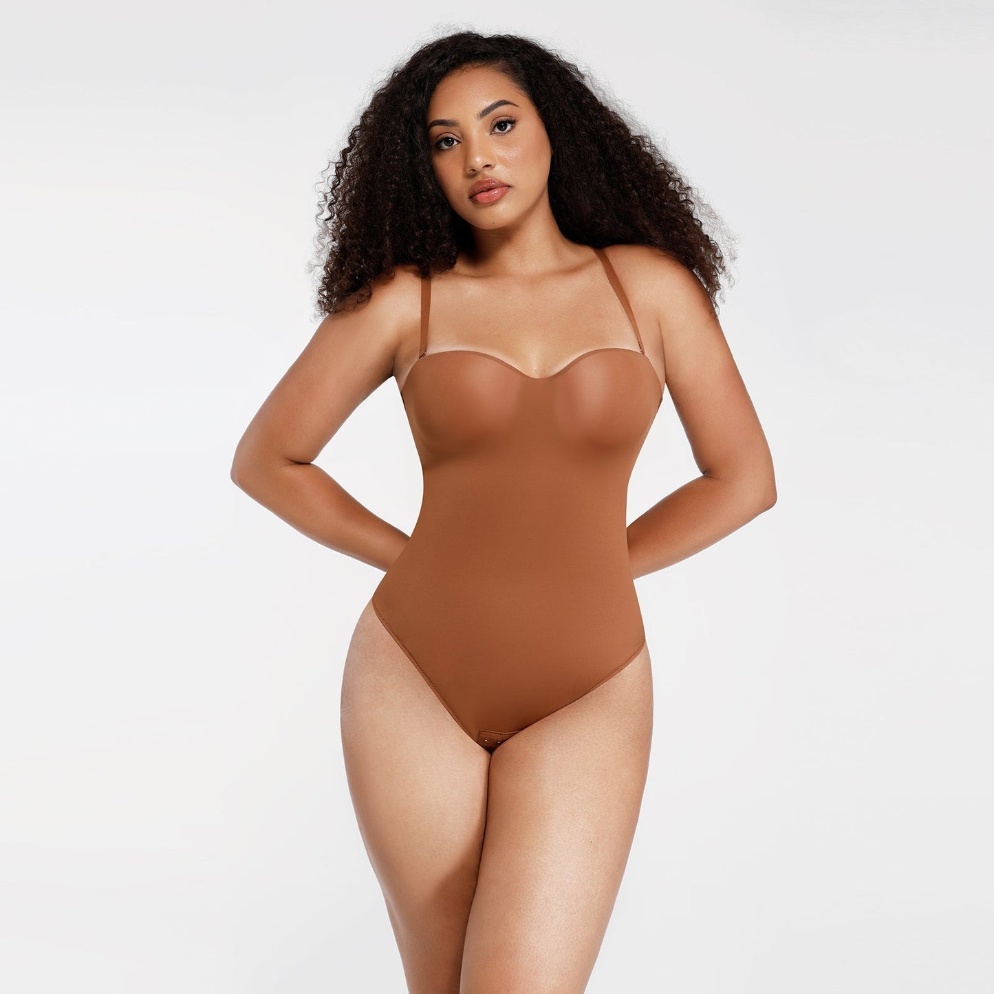 Monica - One-Piece Thong Bodysuit with Underwire, Removable Waist Straps & Abdomen Shaping