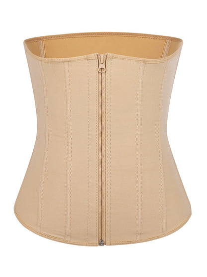 Tara - Waist Trainer with Zipper and Hooks - 9 Steel Bones
