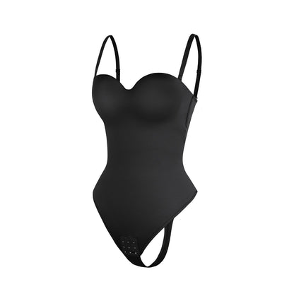 Monica - One-Piece Thong Bodysuit with Underwire, Removable Waist Straps & Abdomen Shaping