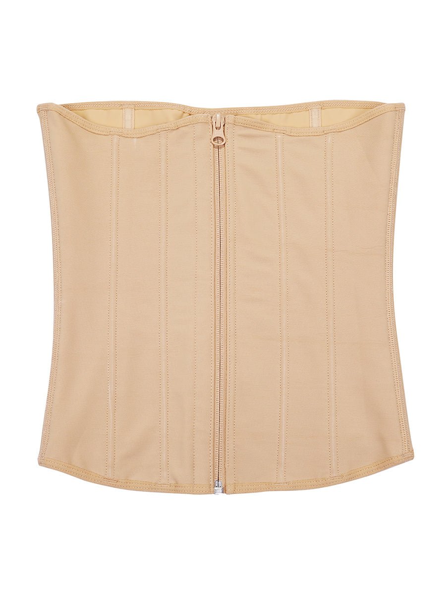 Tara - Waist Trainer with Zipper and Hooks - 9 Steel Bones