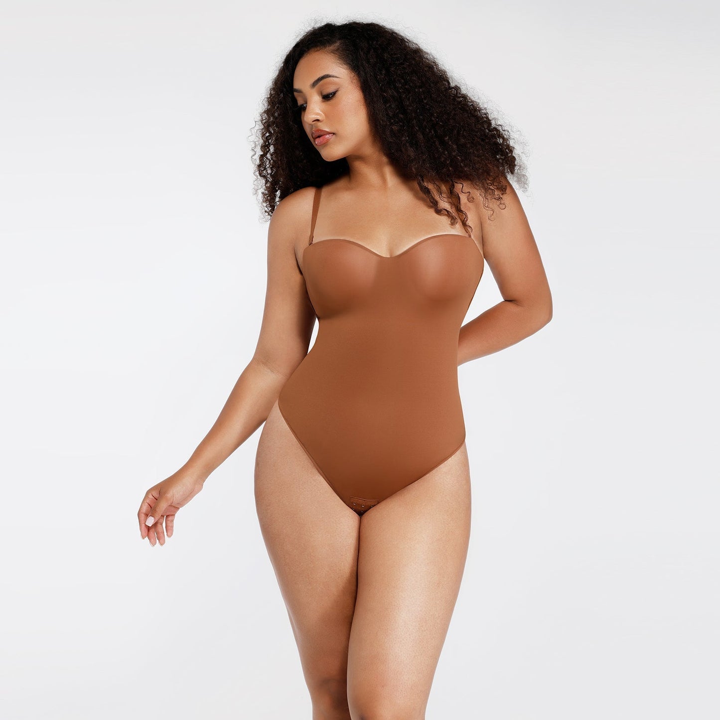 Monica - One-Piece Thong Bodysuit with Underwire, Removable Waist Straps & Abdomen Shaping