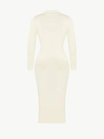 Raven - Shapewear Dress Front Button Collar