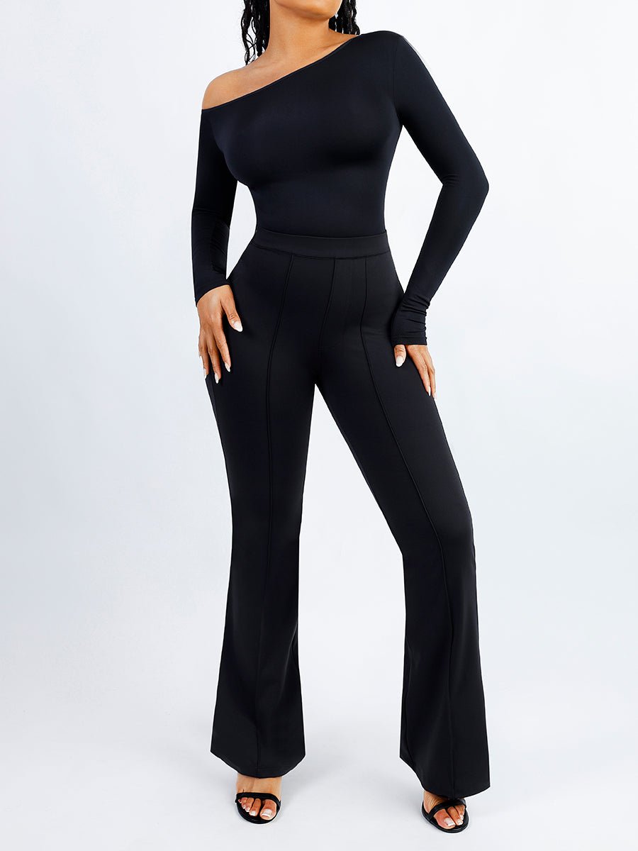 Theresa - High Waist Built-in Shaping Short Flare Broek