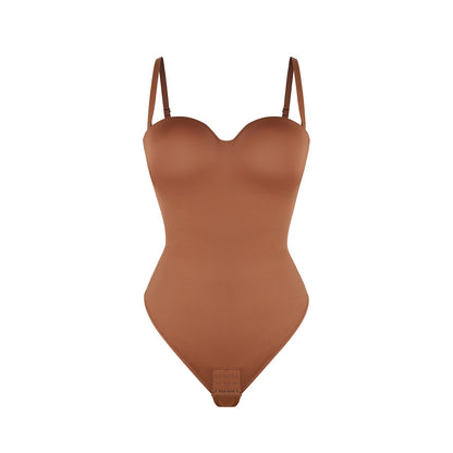 Monica - One-Piece Thong Bodysuit with Underwire, Removable Waist Straps & Abdomen Shaping