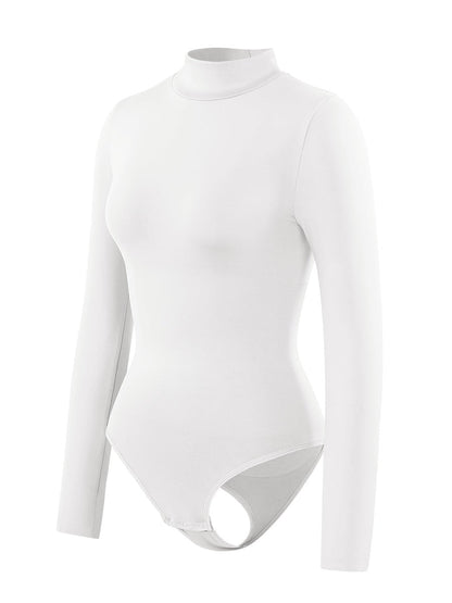 Rosina - Eco-friendly Seamless Thong Bodysuit with Long Sleeves & Turtle Neck