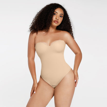 Monica - One-Piece Thong Bodysuit with Underwire, Removable Waist Straps & Abdomen Shaping