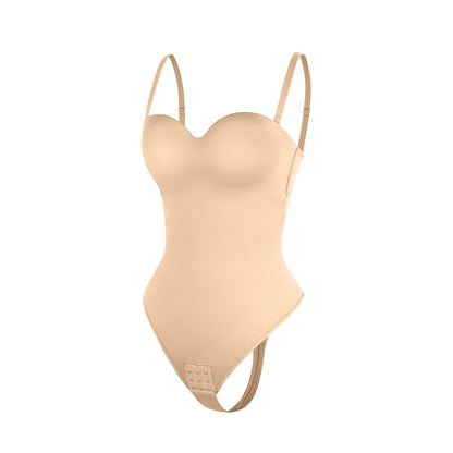 Monica - One-Piece Thong Bodysuit with Underwire, Removable Waist Straps & Abdomen Shaping