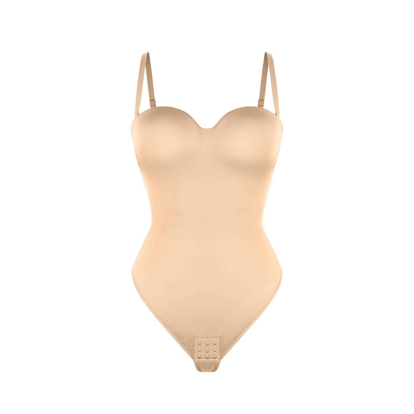 Monica - One-Piece Thong Bodysuit with Underwire, Removable Waist Straps & Abdomen Shaping