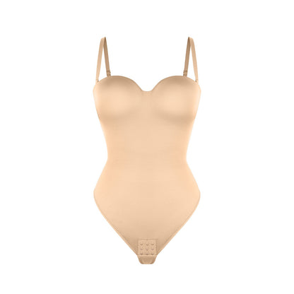 Monica - One-Piece Thong Bodysuit with Underwire, Removable Waist Straps & Abdomen Shaping