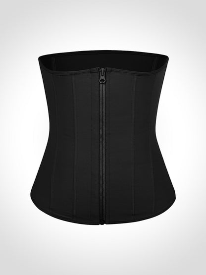 Tara - Waist Trainer with Zipper and Hooks - 9 Steel Bones
