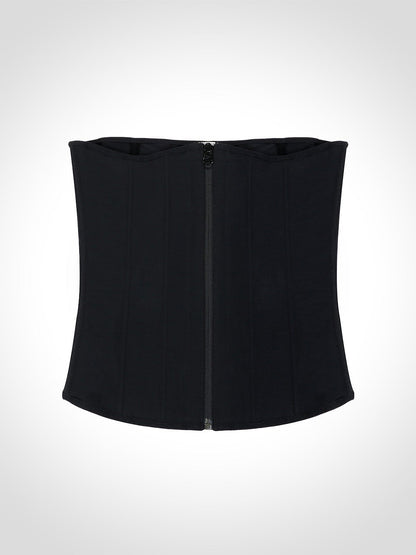 Tara - Waist Trainer with Zipper and Hooks - 9 Steel Bones